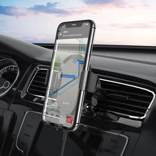 Suport Auto Hoco CA105 Guide (Wireless Charger 15W) [Black]